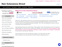 Tablet Screenshot of hairextensionsdirect.com.au